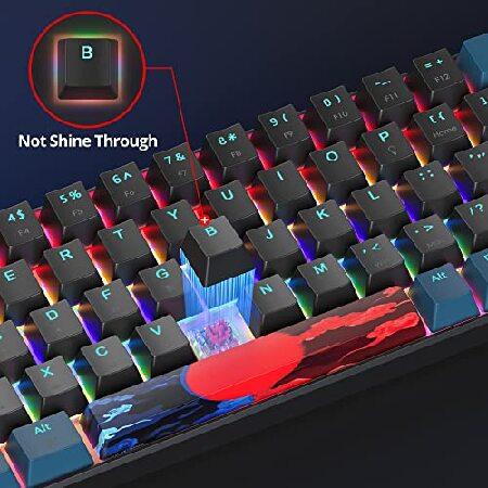 【並行輸入品】 Mosptnspg Protable 60% ゲーミングキーボード メカニカル、ミニコンパクトRGBバックライト68キー有線オフィスキーボード 赤スイッチ付き_4