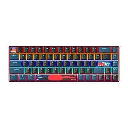 【並行輸入品】 Mosptnspg Protable 60% ゲーミングキーボード メカニカル、ミニコンパクトRGBバックライト68キー有線オフィスキーボード 赤スイッチ付き_5
