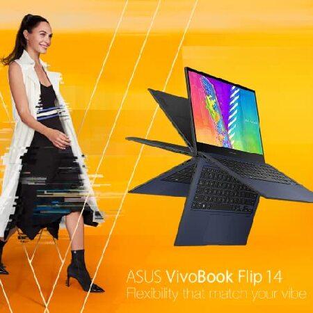【並行輸入品】 ASUS 2023 Newest Thin and Light VivoBook, 14 HD Touchscreen 2-in-1 Laptop, 4GB RAM, 256GB SSD, Intel Celeron Processor, NumberPad,の画像