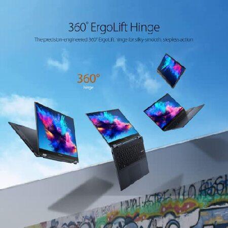 【並行輸入品】 ASUS 2023 Newest Thin and Light VivoBook, 14 HD Touchscreen 2-in-1 Laptop, 4GB RAM, 256GB SSD, Intel Celeron Processor, NumberPad,の画像