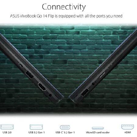 【並行輸入品】 ASUS 2023 Newest Thin and Light VivoBook, 14 HD Touchscreen 2-in-1 Laptop, 4GB RAM, 256GB SSD, Intel Celeron Processor, NumberPad,の画像