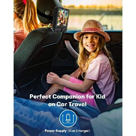 【並行輸入品】 FANGOR 7.5\" Dual Portable DVD Player for Car, Car DVD Player Dual Screen Play a Same or Two Different Movies with Headrest Strap,の画像