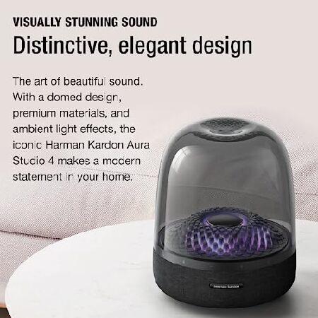 Harman Kardon Aura Studio 4 - Bluetooth Home Speaker - Superior Sound Performance - 5 Diamond-Effect Lighting Themes - Made with Recycled Materials (B｜olg｜02