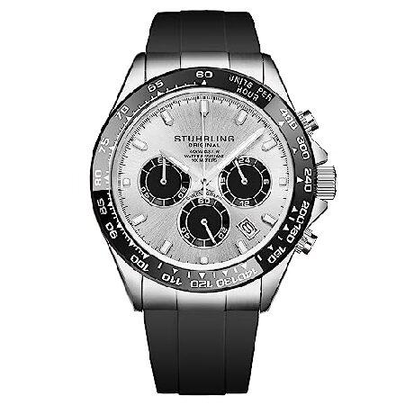 【並行輸入品】 Stuhrling Aquamaster クォーツクロノグラフウォッチ シルバーダイヤル スクリューダウン