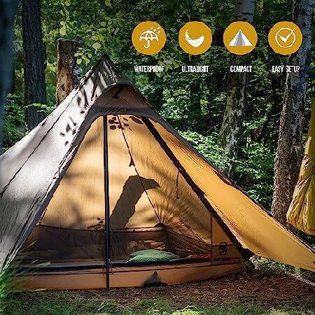 【並行輸入品】 OneTigris Tetra 超軽量テント Tipi 1~2人用 トレッキングポールテント 防水 3シーズン キャンプ ハイキング バックパッキング_1