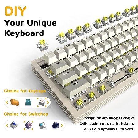 数量限定販売 A.JAZZ DIY Mechanical Wireless Keyboard Kit with Tri-Mode Connection， Hot-swap Rechargeable Metal Stack Base， 80% Compact 87 Key TKL Layout， Compatibl