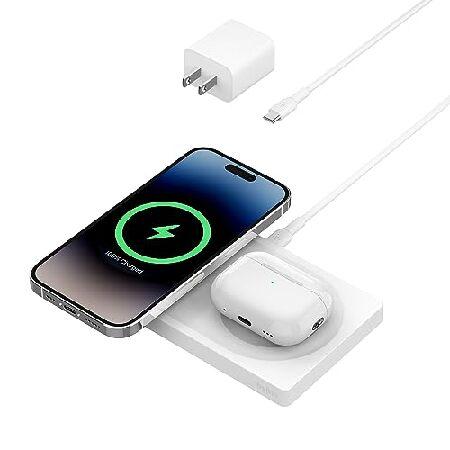 Belkin BoostCharge Pro 2-in-1 ワイヤレス充電パッド MagSafe 15W 