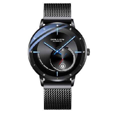 並行輸入品】 SOLLENメンズミニマリスト自動巻き腕時計、オリジナル 