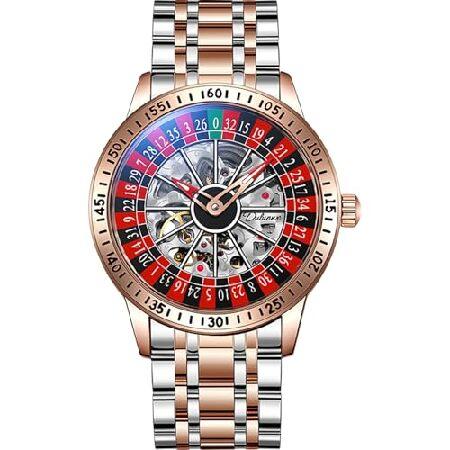 並行輸入品】 CARLIEN メンズ ギャンブル 自動巻き 機械式 スケルトン 