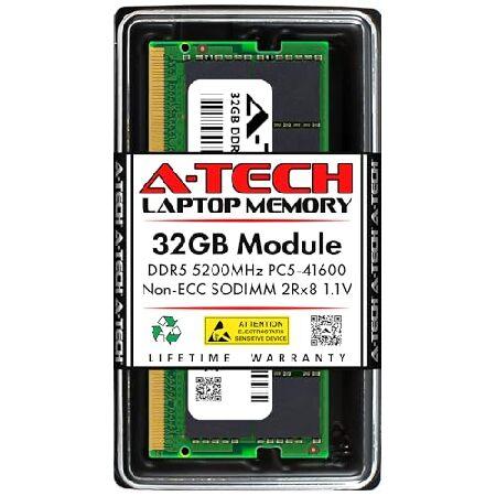 並行輸入品】 A-Tech 32GB DDR5 5200MHz PC5-41600 CL42 SODIMM 2Rx8