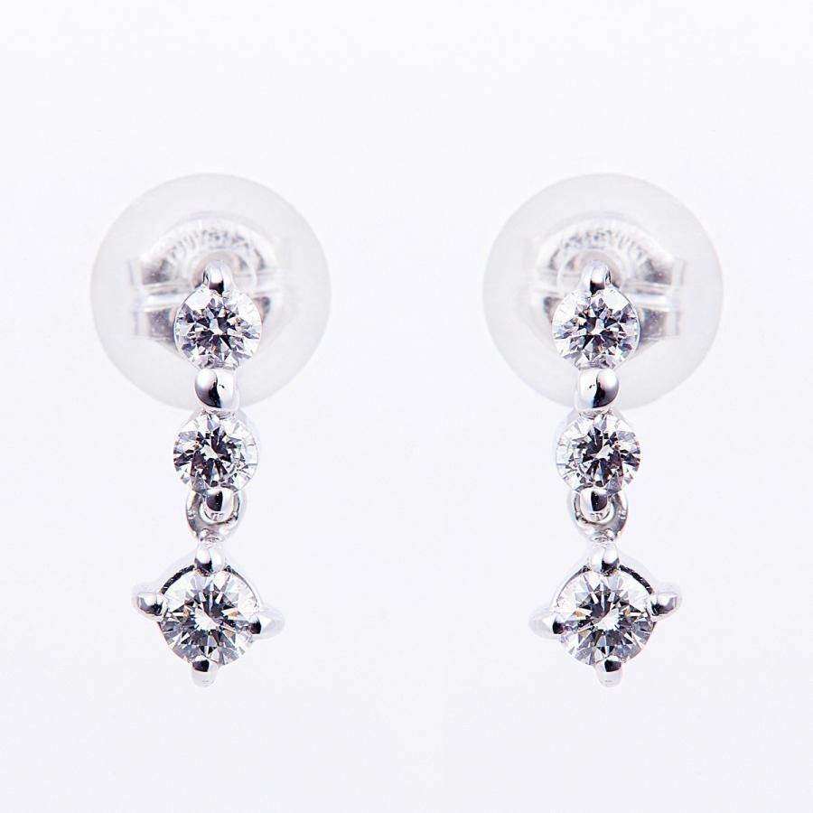 カナディアンダイヤモンド ピアス 計0.10ct ×2 [K18WG/K18YG/K18RG 