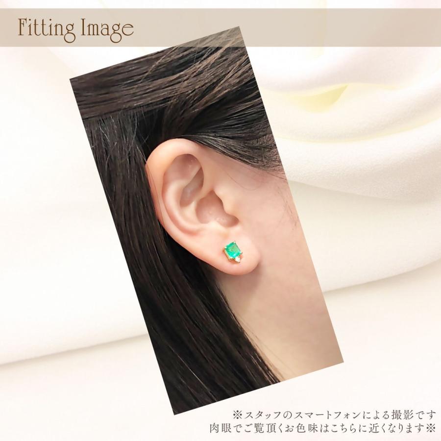 全品3割引クーポン！〜6/1迄】コロンビア産エメラルド ピアス 0.50ctUP  