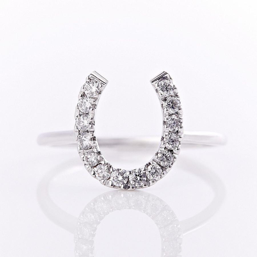 カナディアンダイヤモンド 馬蹄形 リング 計0.25ctUP [K18WG/K18YG/K18RG] [品番:CR-111/型番:CR-111]の画像
