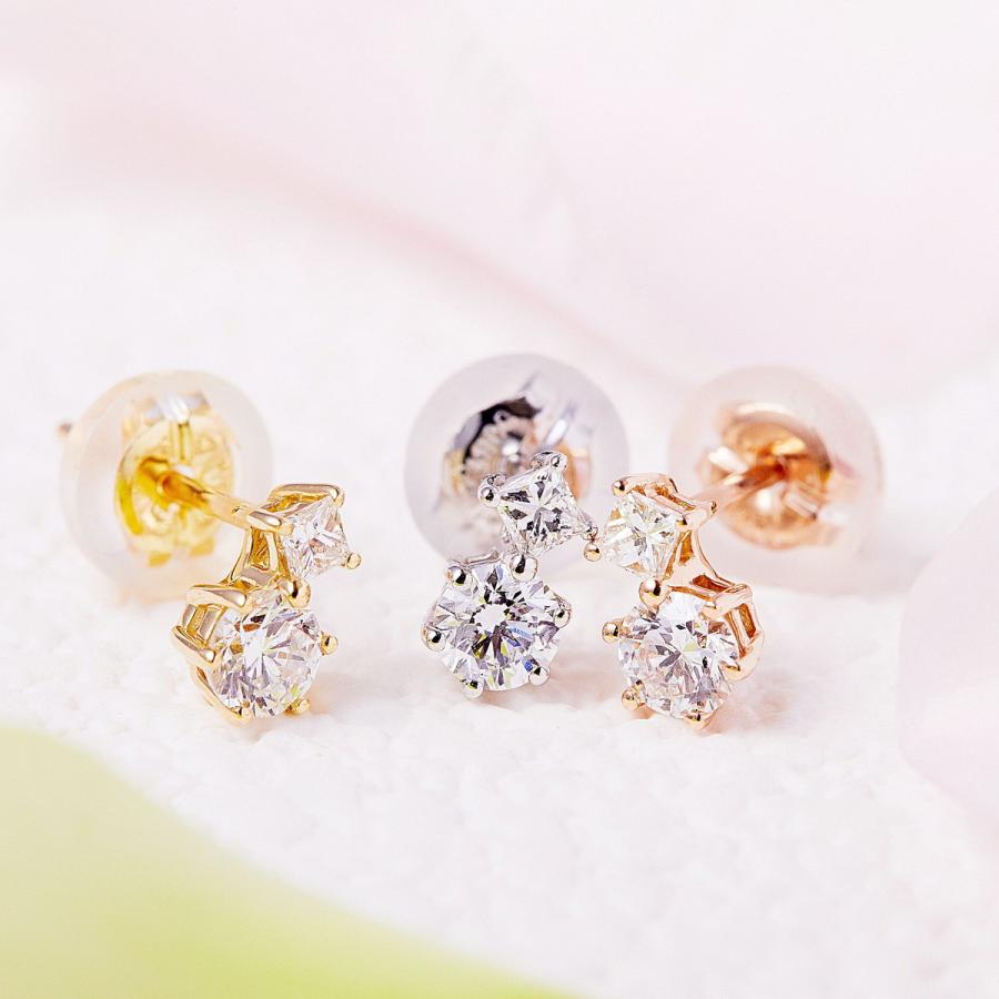 カナディアンダイヤモンド ピアス 計0.13ctUP ×2 [PT950/K18YG/K18RG] [品番:GHN-004P/型番:GHN-004P]の画像