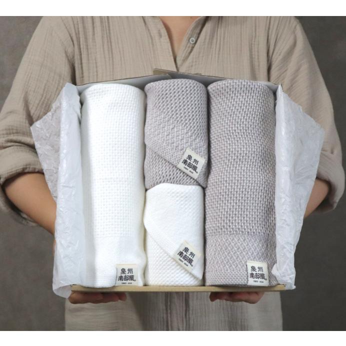 フェイスタオル ハニカム 織 泉州南部織 泉州タオル 国産 日本製 薄手 ワッフル 速乾 吸水性 普段使い デイリー ギフト 可能 |  | 07