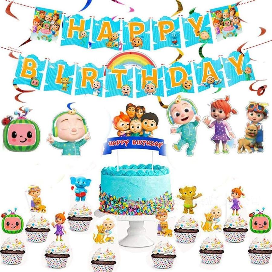 送料無料 当日発送可能 Cocomelon 誕生日 飾り付け パーティー セット ココメロン 可愛い アニメ 動画 子供 2 男の子 女の子 スイカ 西瓜 夏 ブル Globescoffers Com