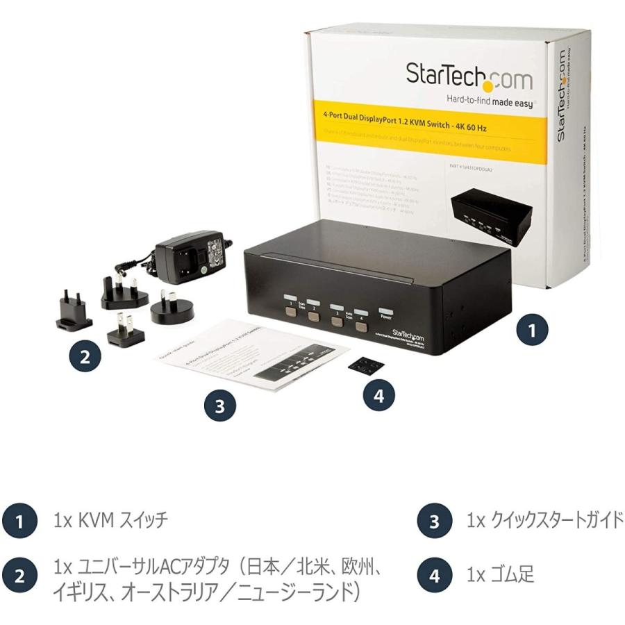 売れ筋 Startech Com 4ポート デュアルdisplayport Kvmスイッチ Dp 1 2対応cpu切替器 パソコン4台の制御に4k Oliolistore 通販 Yahoo ショッピング 高級感 Consciousdreamspublishing Com