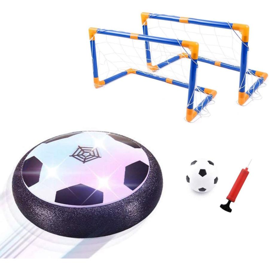 Flycreat エアー エアーパワーサッカーディスク サッカー サッカーボール スポーツ 光るledライト搭載 室内 浮力 音楽 もらって嬉しい出産祝い サッカー