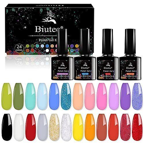 期間限定 Biutee カラーネイルジェル ジェルネイル カラージェル 5ml 24色 4本 ネイルベーストップコートつき Uv Led対応 サロ
