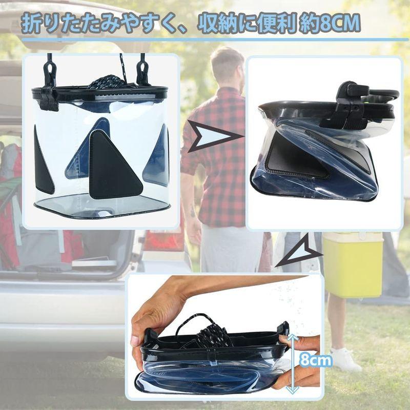 人気大割引 バッカン 活かし水くみバケツ 折りたたみバケツ Akinoyama 釣りバケツ 収納バケツ 透明 見やすい 水汲み バケツ 折りたたみ コン