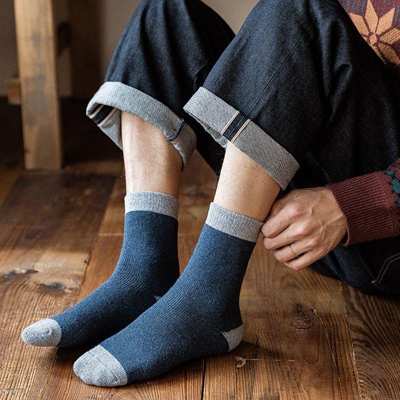55 以上節約 靴下 メンズ 暖かい 冬 ソックス 厚手 くつした クルーソックス おしゃれ 保温防寒靴下 タオル生地 冷え取り靴下 抗菌防臭 5足 Cisama Sc Gov Br