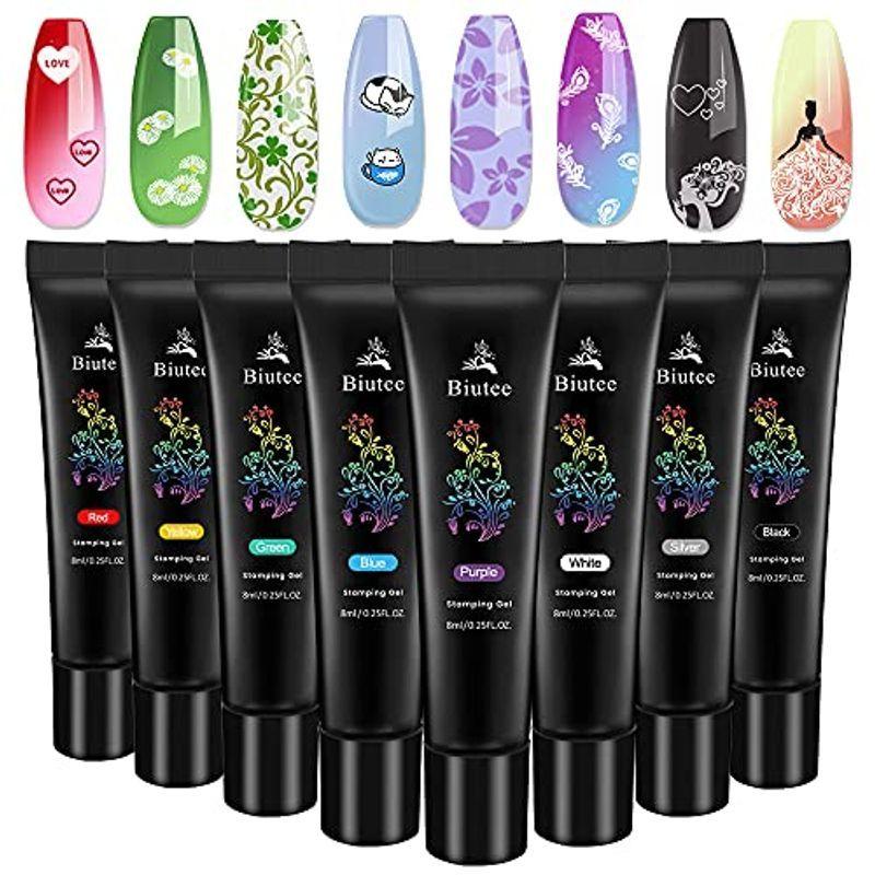 楽天ランキング1位 ネイルアート Biutee スタンプ専用ジェルカラージェル ネイルスタンピング ジェル 8カラーセット 10ｍｌ 15 30日間ぐらい艶長持ち Uv Le Www Threeriversofs Com
