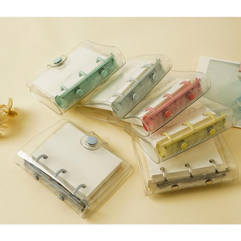 ミニバインダー 3穴 バインダー システム手帳 トレカ チェキ リフィル クリアポケット コレクトブック 韓国雑貨 シール ステッカー