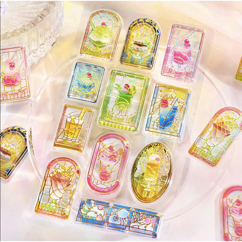 きゅるるんシール vol.2 喫茶アラモード ステンドグラス 雅 クロネコ
