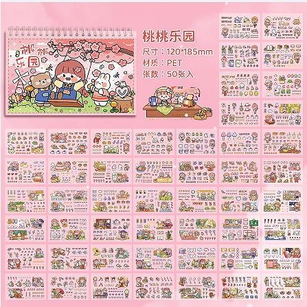 シール ステッカー S62 PET クリア 防水 人物 少女 女の子 かわいい 