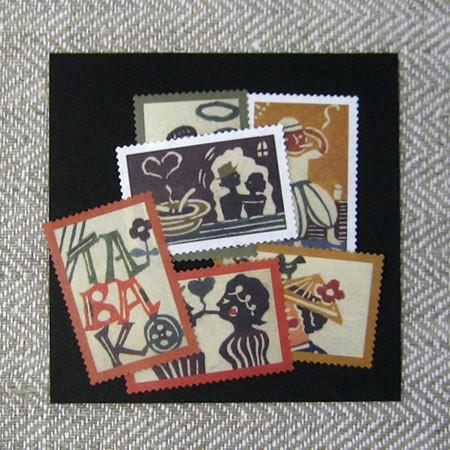 倉敷意匠計画室 水糊シール 六種入（たばこ） 関美穂子 : オリーブ