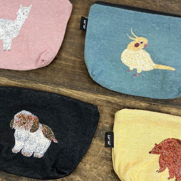 松尾ミユキ ポーチ 猫グッズ 犬 小物入れ 可愛い シーズー オカメインコ アルパカ お洒落 誕生日プレゼント 猫雑貨 クマ 女性 おしゃれ かわいい 雑貨 ねこグッズ