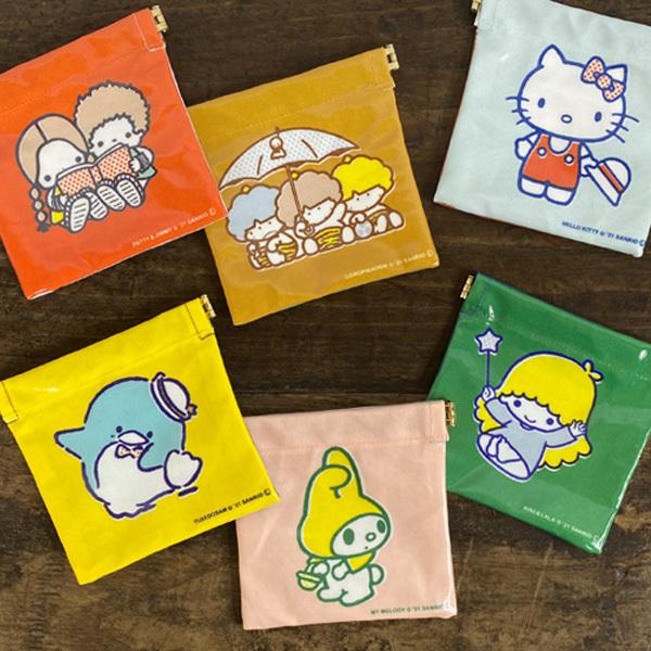 水縞 あの頃 サンリオキャラクターズ ばね口ポーチ バネ口金ポーチ おしゃれ かわいい パティアンドジミー ゴロピカドン タキシードサム グッズ 新品本物