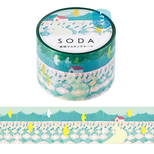 Hitotoki Soda 30mm Miyashita Nodoka Jim King おしゃれ かわいい キングジム ソーダ ヒトトキ ホーム 可愛い 手帳 文具 文房具 透明マスキングテープ 72 以上節約 ソーダ