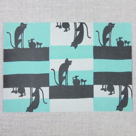 夜長堂 レトロペーパー 夜猫 猫グッズ 柄 雑貨 プレゼント おしゃれ