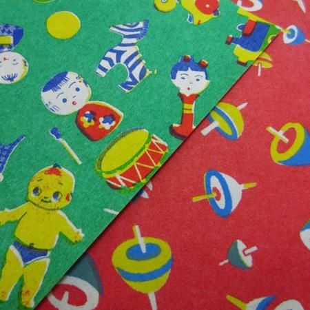 夜長堂 ミニペーパー (こけしとこま) おしゃれ かわいい 昭和レトロ