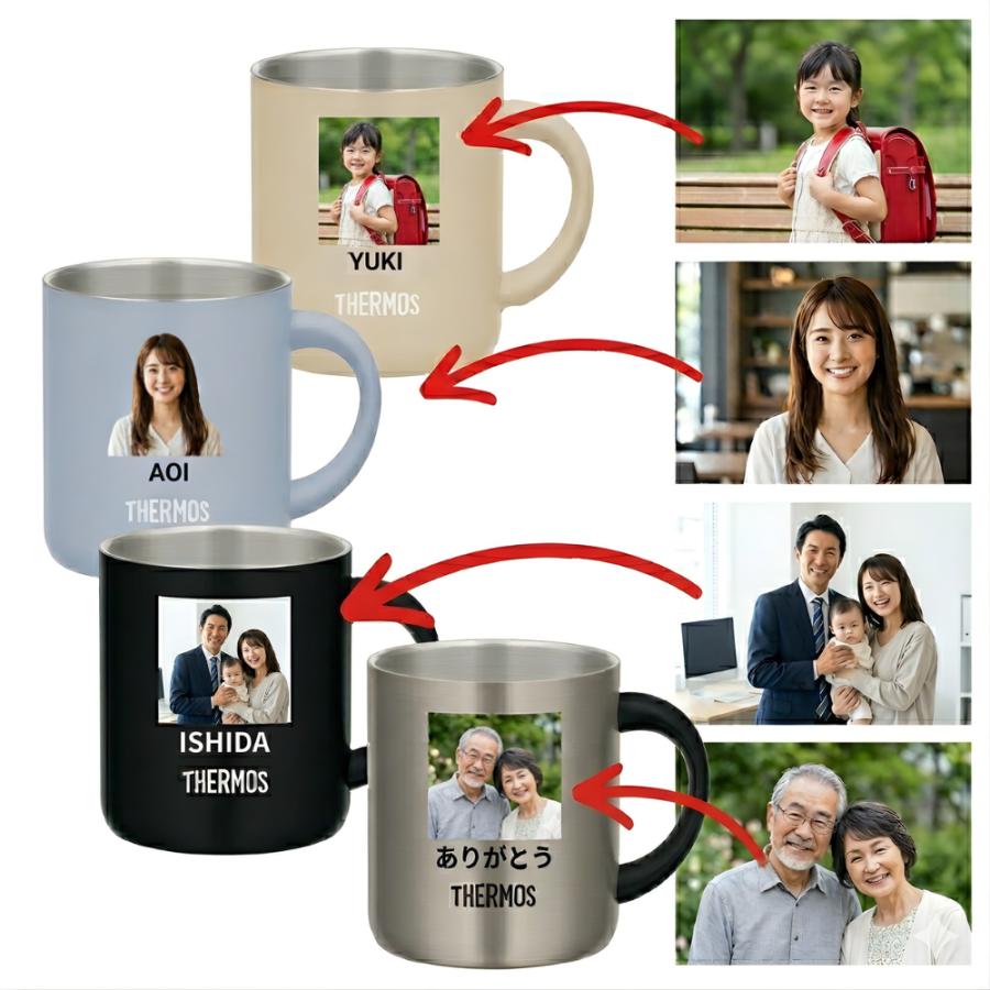 THERMOS（サーモス） 名入れ 無料 写真入り マグカップ JDG 280ml