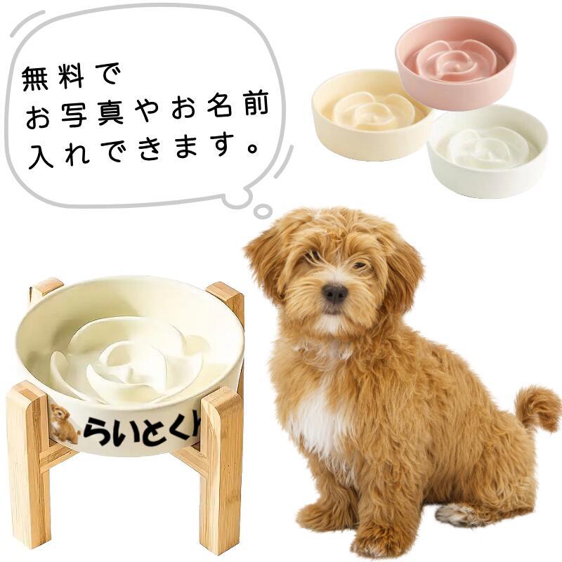 名入れ 無料 犬 フードボウル 早食い防止 食器 セラミック 猫 エサ皿