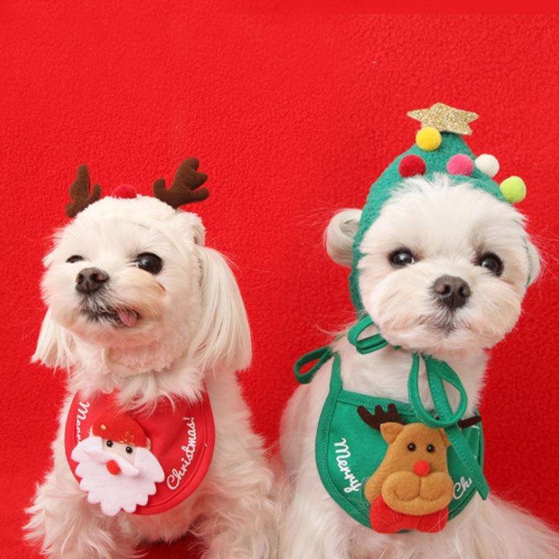 HAMI PET 犬服 猫服 クリスマス 帽子 エプロン セット クリスマス