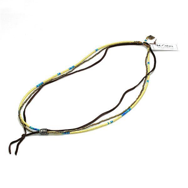 M.Cohen/エムコーエン アフリカンビーズ 3連ミックス ネックレス/イエロー N-10580-FEATHER-YELLOW