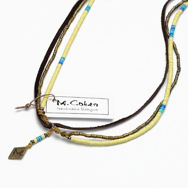 完動品 M.Cohen/エムコーエン アフリカンビーズ 3連ミックス ネックレス/イエロー N-10580-FEATHER-YELLOW 【N2612892132】(14912円)
