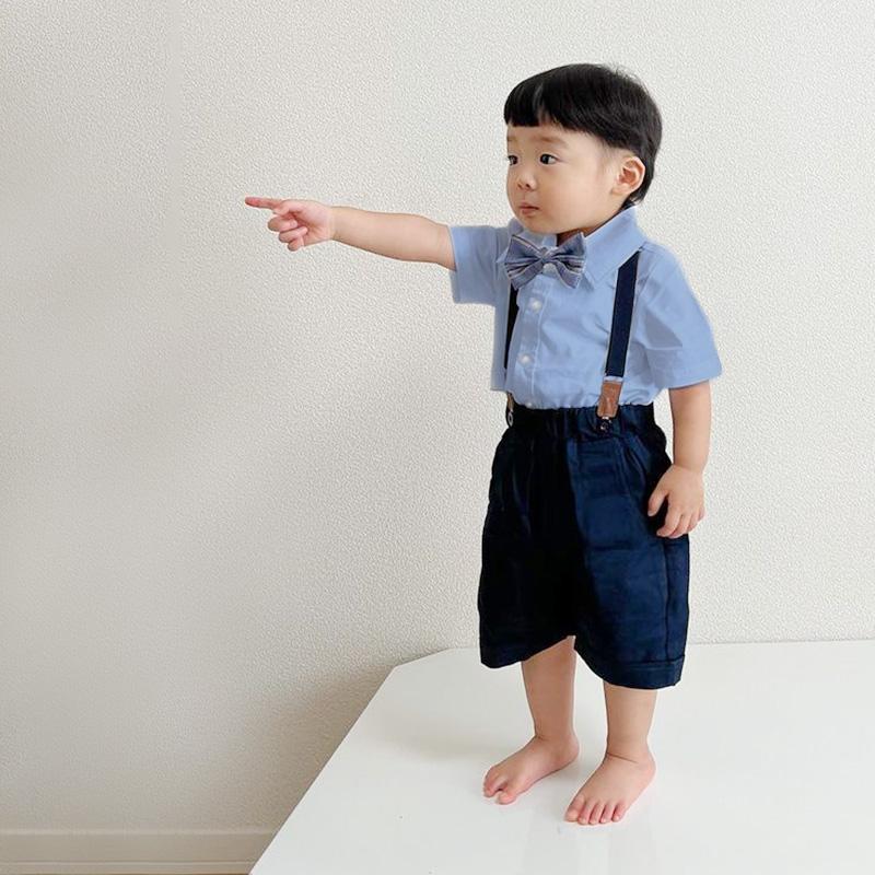 男の子 フォーマル キッズ ベビー サスペンダー 半袖 子供 セットアップ 夏 男児 結婚式 ピアノ発表会 おしゃれ お食い初め |  | 03