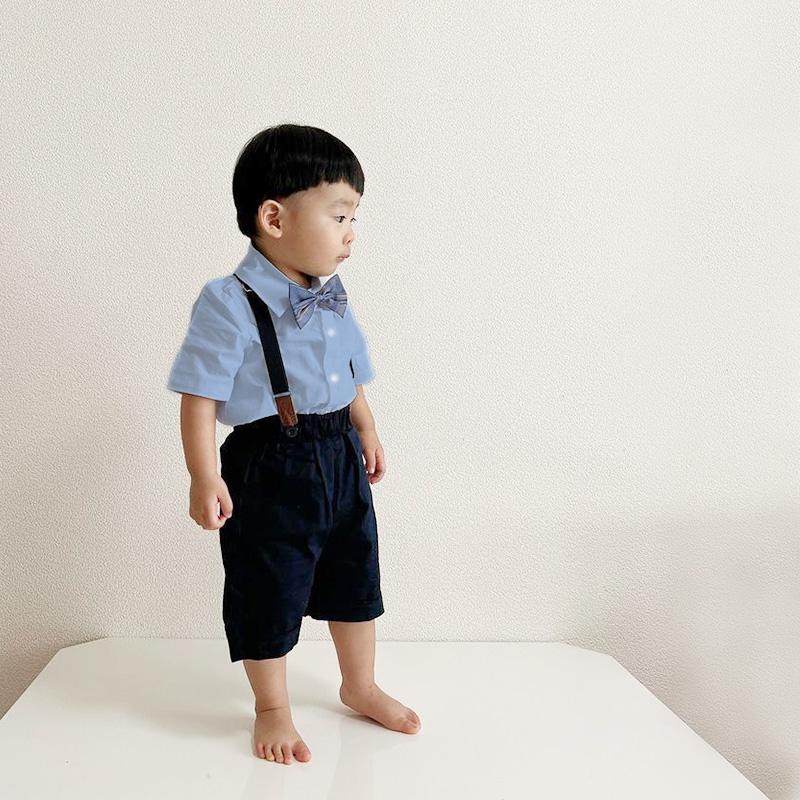男の子 フォーマル キッズ ベビー サスペンダー 半袖 子供 セットアップ 夏 男児 結婚式 ピアノ発表会 おしゃれ お食い初め |  | 02