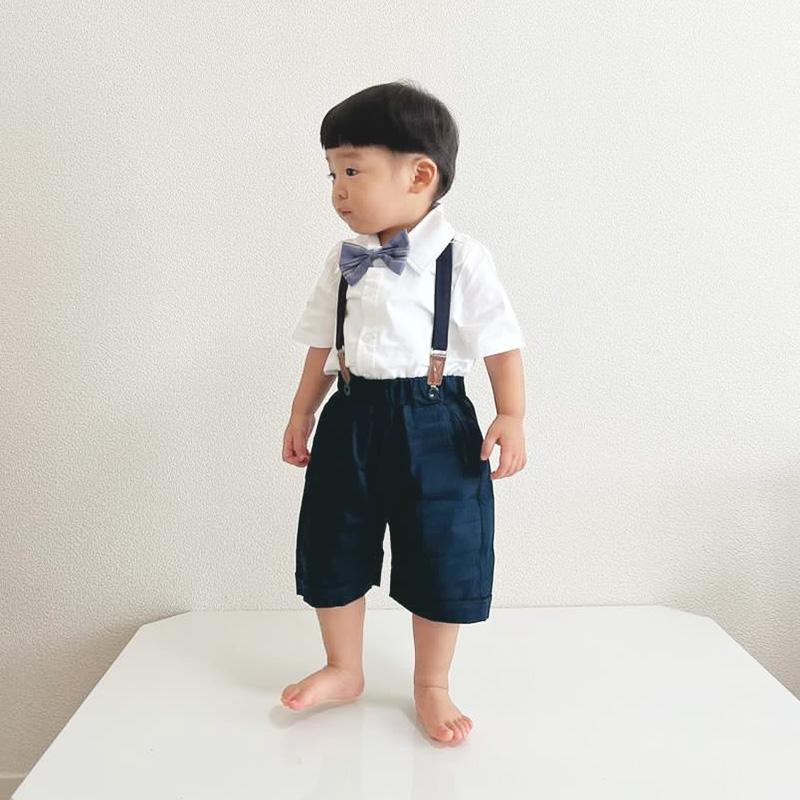 男の子 フォーマル キッズ ベビー サスペンダー 半袖 子供 セットアップ 夏 男児 結婚式 ピアノ発表会 おしゃれ お食い初め |  | 02