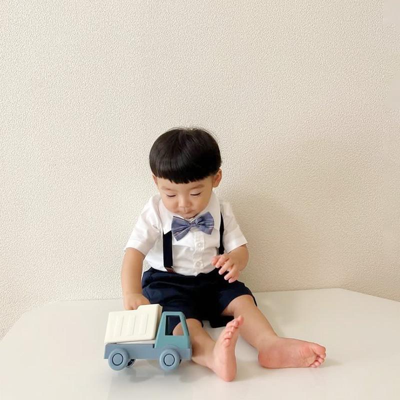 男の子 フォーマル キッズ ベビー サスペンダー 半袖 子供 セットアップ 夏 男児 結婚式 ピアノ発表会 おしゃれ お食い初め |  | 05