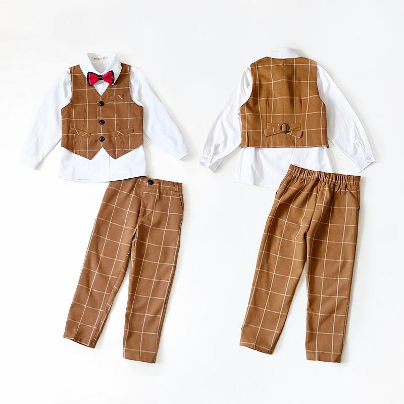 120size ベージュ チェック セレモニー 入学 卒園 発表会 結婚式 120size ベージュ チェック セレモニー 入学 卒園 発表会 結婚式
