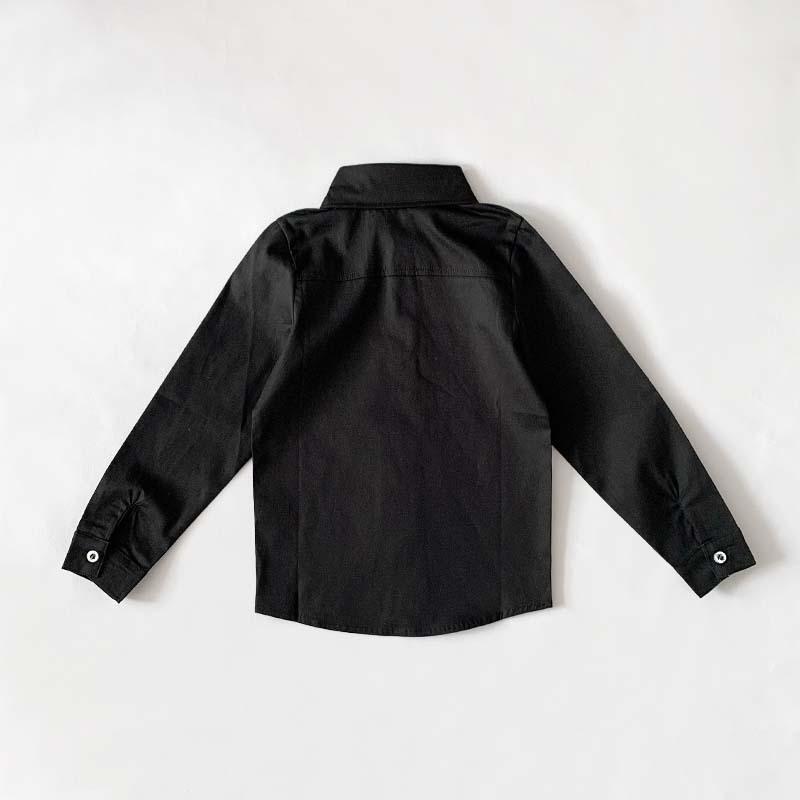 フォーマル シャツ キッズ 子ども 子供 男の子 ジュニア ワイシャツ 黒 ブラック 長袖 ブラウス おしゃれ スリム |  | 03