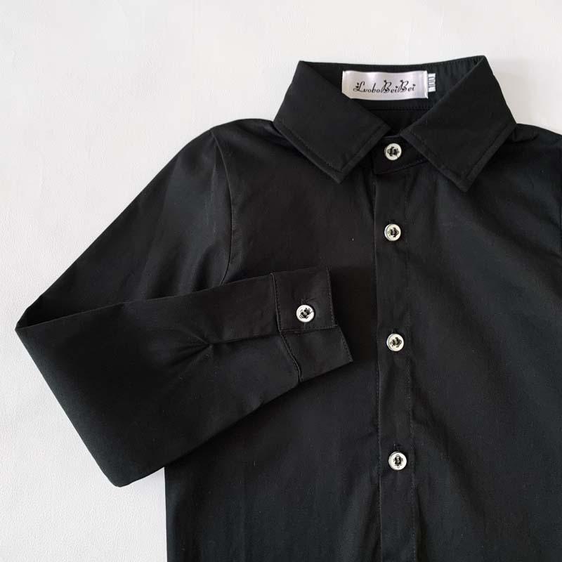 フォーマル シャツ キッズ 子ども 子供 男の子 ジュニア ワイシャツ 黒 ブラック 長袖 ブラウス おしゃれ スリム |  | 04