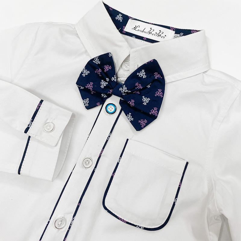 キッズ 男の子 フォーマルシャツ 長袖 ジュニア ワイシャツ 白