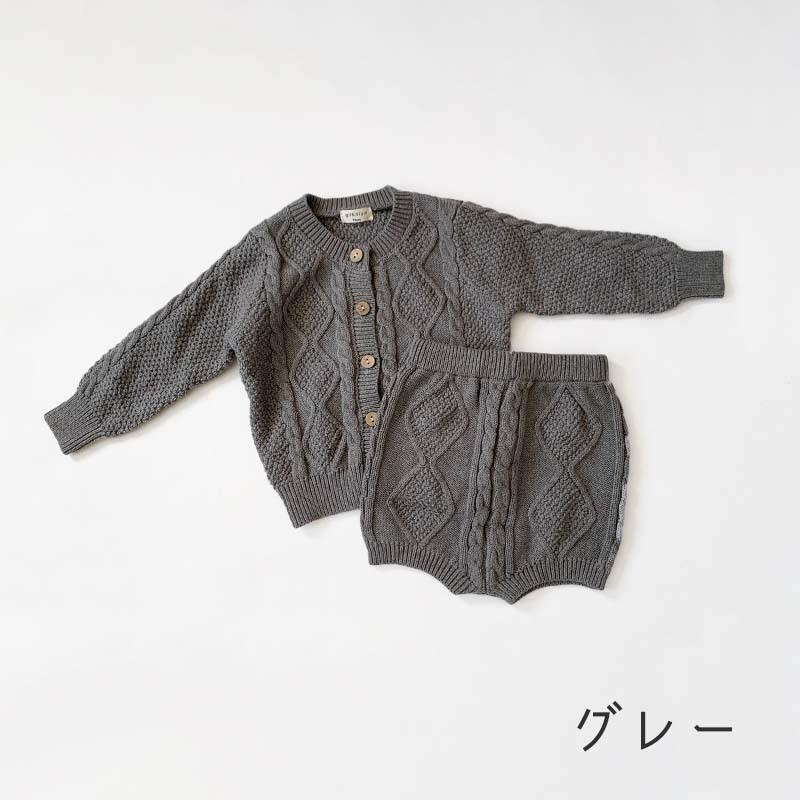 韓国 ベビー服 ニット セットアップ 男の子 女の子 新生児 ケーブルニット 上下 秋 冬 おしゃれ 70 赤ちゃん カーディガン |  | 12