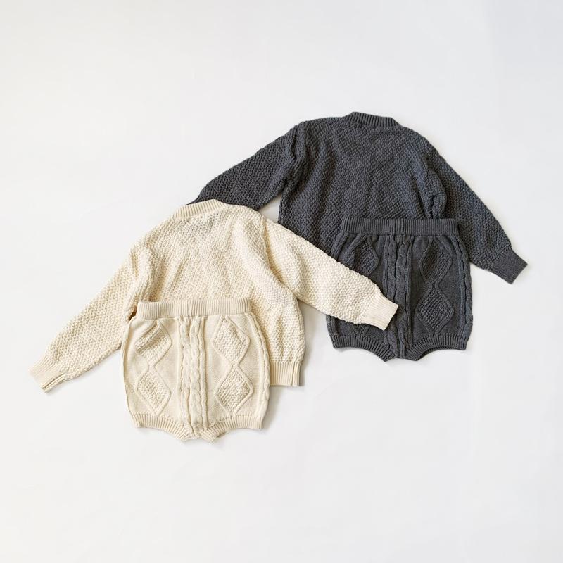 韓国 ベビー服 ニット セットアップ 男の子 女の子 新生児 ケーブルニット 上下 秋 冬 おしゃれ 70 赤ちゃん カーディガン |  | 08
